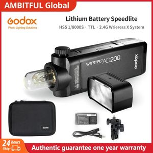 Accessories Godox Ad200 200ws Ttl 2.4g Hss 1/8000s Pocket Outdoor Flash Light Double Head with 2900mah Lithium Battery Flashlight Flash