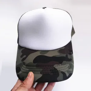 Top Caps Yaz Yetişkin Örgü Spor Kamyon Şapkaları Camo Ordusu Yeşil Boş Erkekler Beyzbol 5 Paneller Snapback Casquette Gorras Visor