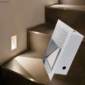 Night Lights Indoor Frameless Step Lights 3W Motion Sensor LED Stair Stairway Hallway Lamp Embedded White Wall Modern Home Night Footlights YQ240112