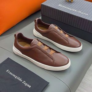 ZEGNA Maximumバージョンオリジナル1：1 Ermenegild Zegna Designer Men's True Soft Leather Slippersアスレチックカジュアルシュー