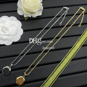 Designer-Goldketten-Halskette mit Buchstaben-Anhänger-Halskette, klassische Halskette mit mentalem Charme und Box-Sets