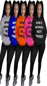 Make Money Not Friends Letter Top Plus Size Damen Mantel Sweatshirts Pullover Hoodie Pullover Jacke Winter Warme Tops Outwear Kleidung8690346