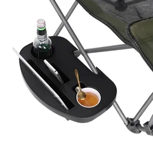 Suporte de copo para cadeira de móveis de acampamento com slot para celular bandeja utilitária mesa lateral universal multifuncional para acampamento piquenique