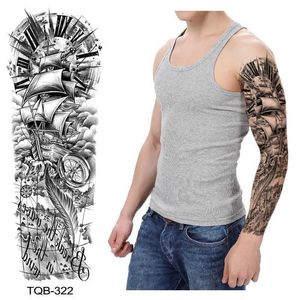 Modello di trucco Emmy Nuovo set di adesivi per tatuaggi con fiori grandi a braccio completo Stampa a trasferimento d'acqua usa e getta