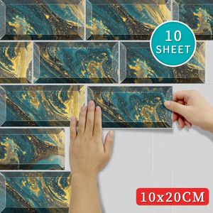 20x10cm Modern Waterproof Tile Stickers Vinyl Selfadhesive Home Wall Decor Kitchen Bathroom Peel And Stick Decals 240112