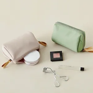 Cosmetic Bags 2024 Women Bag Solid Color Korean Style Makeup Pouch Toiletry Waterproof Organizer Case Drop