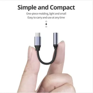 Hochwertiger USB-Typ-C-3,5-Klinken-Kopfhörer-Adapter, USB-C auf 3,5-mm-Kopfhörer-AUX-Audio-Adapterkabel für Huawei P30, Xiaomi Mi 10 9 Es, 200 Stück/Packung