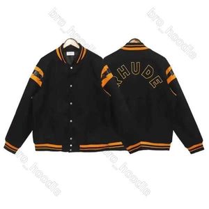 Rhude kurtka męska kurtka uniwerek y2k American vintage baseball listonme -letterman niegrzeczny kurtka damska haftowy druk główny płaszcz