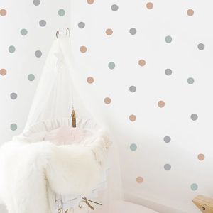 1pc Suluboya Nane Yeşil Polka Dot Etiketler Çocuk Odası Anaokulu Hediye Duvar Dekoru Estetik Sticker 240112