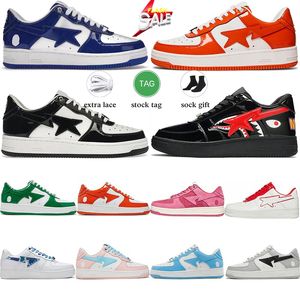 Mens Shoes Sta Designer Luxury Shoe Black White Patent Leather Green Valentines Day Pink Plate-forme Skate Work Out Casual Sneakers For Men Womens Trainers