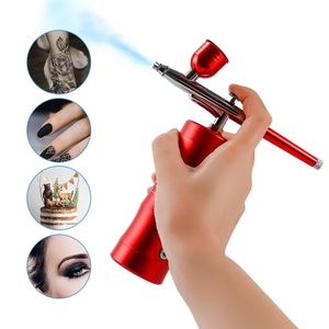 Pinsel, Airbrush-Make-up-Set mit Kompressor-Sprühpistole, Tiefenfeuchtigkeitssprayer, Gesichtsdampfer, Hine-Gesichtsmassagegerät, Mikrostrom-Roller