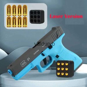 Kum Oyun Su Eğlencesi Otomatik Kabuk Ejeksiyon Tabanca Lazer Versiyon Glock Oyuncak Gun Blaster Model Yetişkinler için Destekler Çocuklar Açık Games Vaiduryb