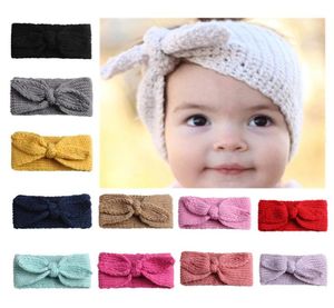 Bonito moda bebê elástico bandana menina turbante cabeça envoltório headbands meninas tricô coelho orelha hairbands acessórios6818839