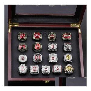 Rings kluster 17st Ohio State Buckeyes National Championship Ring Set Solid Men Fan Brithday Gift Wholesale Drop Deliver GJVM