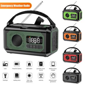 Radio 12000mAh Emergency Weather Radio with 2 Solar Panels Hand Crank Radio AM FM NOAA Weather Radio Reading Lamp for Outdoor Survival