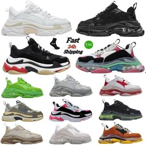 Designer Triple S Sapatos Casuais Homens Mulheres Plataforma Sneakers Clear Sole Preto Branco Bege Vermelho Escuro Cinza Verde Mens Treinadores Ao Ar Livre Sapato