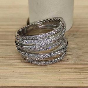 Gold Series Wedding Ring X Designer Twisted Rings Double Band x diamond Fashion Trendy for women Luxury Jewelry Lover Womens Couple Birthday Party Gifts 5LKU