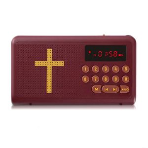 Alto-falantes MP3 Audio Bible Player Speaker Suporte TF/SD Card USB Flash Drive Entrada de áudio Saída de fone de ouvido e rádio FM