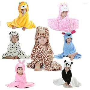 Cobertores à prova de vento infantil criança nascido swaddle manto bebê com capuz roupão bonito animal cabeça macia cama coral velo cobertor