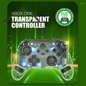 Игровые контроллеры освещение геймпада прозрачное контроллер ПК Высококачественная двойная вибрация для серии легкого джойстика