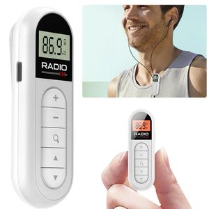 Radio FM Radio Backlight LCD Display Portable Radio med 3,5 mm hörlurar Personlig Walkman Radio 76108MHz för Walk Jogging Camping