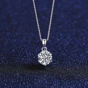 Fashion European Sexy Women Mosan Diamond Pendan Jewelry Exquisie S Sier Box Chain Necklace Accessories Valenine's Day