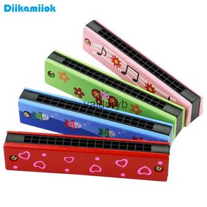 Keyboards Piano 16-Hole Wooden Harmonica Cartoon Animals Painted Toy Musical Instrument Play Kids Early Educational Toys for ldren Giftsvaiduryb