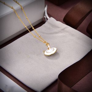 Saturn Designer Damen Perlenkette Viviane Choker Anhänger Kette Kristall 18K vergoldetes Messing Kupfer Halskette Schmuck Westwood Accessoires 65776
