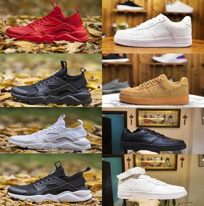 Hot FORCES HUARACHE 1 Scarpe da skateboard sportive basse da uomo Una scarpa da ginnastica unisex in maglia intensificata da donna Tutto bianco Nero Rosso in pelle Outdoor Casual Designer Trainer Sneaker