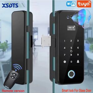 3D Face Recognition Smart Lock Infrared Sensor Tuya App WiFi Biometric Electronic Fingerprint Unlock Glass Door Woode 240111