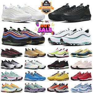 Designer men women 97 97s running shoes Triple Black White Sean Wotherspoon Bright Citron Halloween Gym Red Sail Have a nice day UCLA Bruins mens trainer sneakers