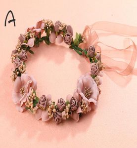 Vendita di accessori da sposa Fasce per capelli da sposa con fiori di seta economici su misura per l'estate ghirlanda da sposa4225012