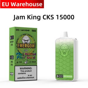 E cigarros descartáveis vape puffbar 15K Jam King CKS ENERGON 15000 24ml E-Liquid suco sabor Descartável E Cigarro Tela LED Display USB-C Carregamento