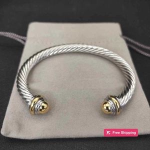 Bangle Bracelet Cable Bracelets DY Pulsera Designer Jewelry Women Men Sier Gold Pearl Head X Shaped Cuff Bracelet David Y Jewelrys Christmas Gift 5MM F3V1