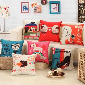 Pillow 45x45cm Cute Cartoon Animal Printed Sofa Car Seat Cover Home Children Bedroom Party Decoration