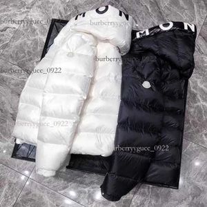 Designer Men's Winter Parka Light Trench Hoodie Black and White Down Coat