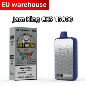 Electronic cigarette Jam King CKS Energon vape puff 15000 E Liquid 24ml Prefilled tornado vape Power Screen Display USB-C Charging 650mah Battery pen