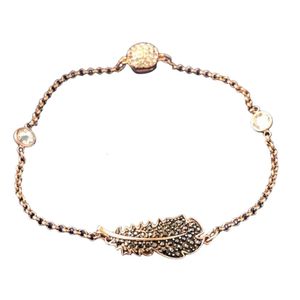 Swarovskis Bracelet Designer Women Top Quality Bangle Rose Gold Black Feather Invisible Magnetic Buckle Bracelet Female Element Crystal Feather Bracelet Female