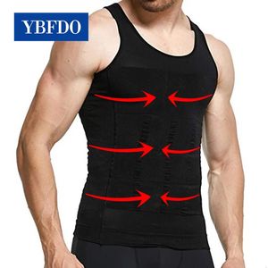 YBFDOメンズスリミングシェーパーベリー腹部アンダーシャツトレーニングタンクトップ姿勢ベスト圧縮シャツの減量筋肉のベスト240112