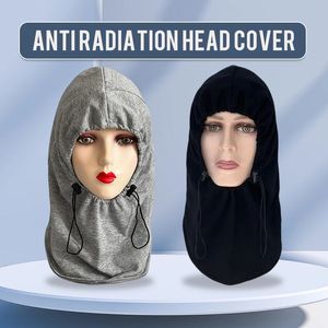 Electromagnetic Radiation Protective Hood Cap Silver Fiber Radiationproof Hat EMF Shielding Full Face Neck Headgear 240111