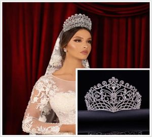 Zniżka luksusowe korony ślubne dhinestone Tiaras opaska ślubna ridelleries przyjęcie urodzinowe księżniczka koronna fryzura klejnoty Brid8297548