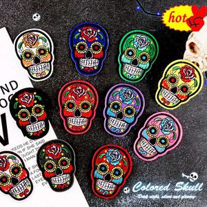 Skull Patch Embleem Carnaval Embroidery Parches Bordados for Clothing Para Ropa Termoadesive Applique Iron on Jackets De Fusible