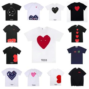 Berömd designer t shirt röd kärlek hör tees mens kvinnor mode spela par tshirt casual kort ärm sommar t-shirts streetwear hip-hop tops tryckkläder ju