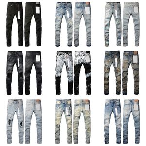 Designer-Herren-Jeans in Lila, Denim-Hose, modische Hose, hochwertige Qualität, gerades Design, Retro-Streetwear, lässige Jogginghose, Jogger-Hose, ausgewaschene alte Jeans