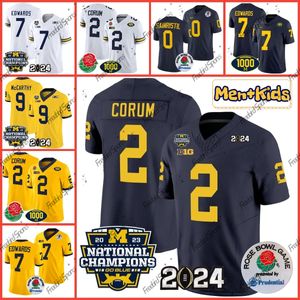 2023 2024 Michigan Wolverines CAMPEÕES Roman Wilson 0 Mike Sainristil 2 Blake Corum Braiden McGregor 9 J.J. McCarthy 97 Aidan Hutchinson Tom Brady vai para o Blue Rose Bowl