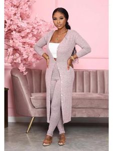 Damen Zweiteilige Hosen Streetwear Casuals 2 Sets Damen Outfits Einreihiges Cape Hochhaus Slim Fit Bleistift Mode Overalls für Frauen