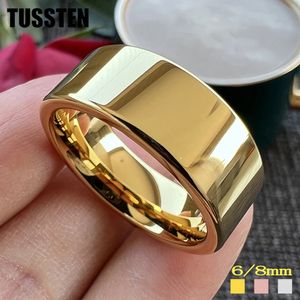 Drop Tussten 6mm8mm Multicolor Tungsten Wedding Pindena Trendy Ring For Lady Gentleman Shiny Polish Comfort Fit 240112