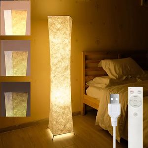 Stehlampe mit weichem Licht, schlichtes Design, USB, modern, ultradünn, warmes Licht, 3000 K, LED-Lampenschirm aus Tyvek-Stoff, LED-Lichtleiste, Wohnzimmer, Schlafzimmer.