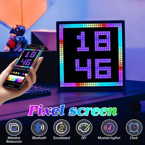 Display a pixel a matrice LED Controllo intelligente dell'app Schermo programmabile Display artistico RGB fai da te Cornice di animazione Pixel Home Game Room Decor 240112