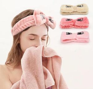 Trendy Letter OMG Bow Headband New Coral Fleece Wash Face Hairband For Women Girl Handmade Soft Turban Hair Accessories Headwear9604983